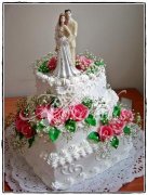 Svatební dort č.127 pařížská šlehačka světlý