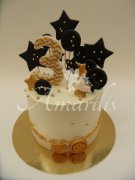 Narozeninový dort s hvězdami č.5018 tvarohová tmavý